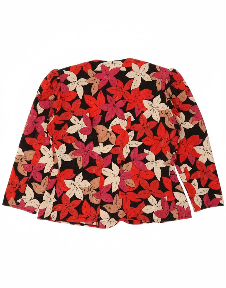 VINTAGE Womens Blazer Jacket IT 46 Large Multicoloured Floral