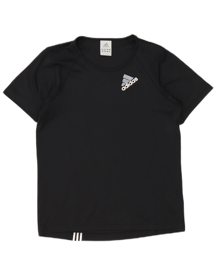 T-shirt grafica da uomo Adidas Top in poliestere nero medio