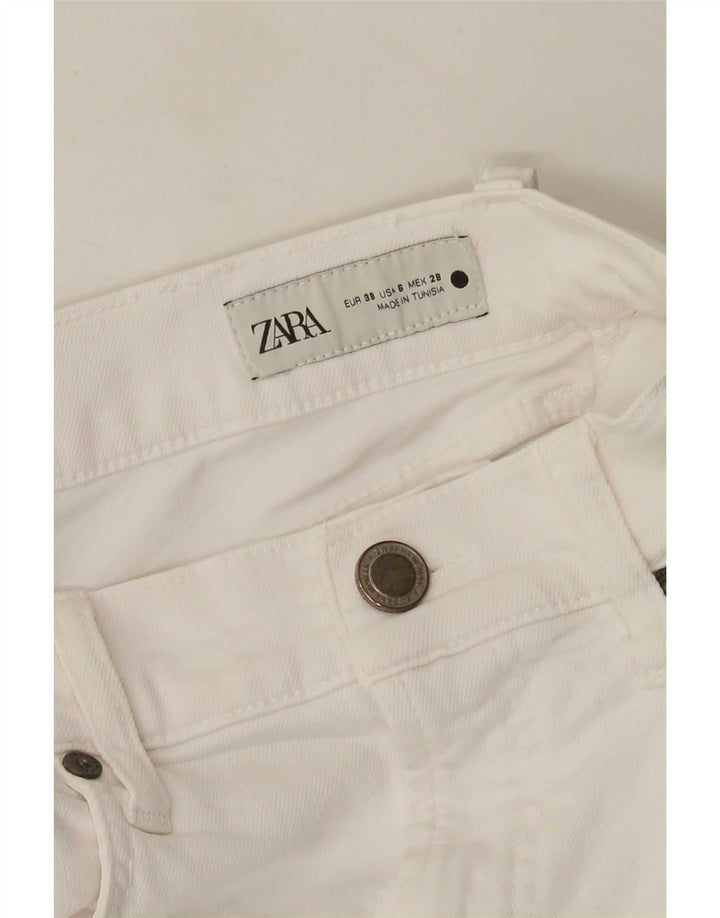 Jeans corti da donna Zara EU 38 piccoli W28 L26 bianchi