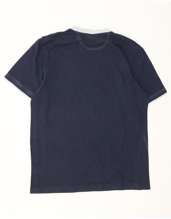 T-shirt grafica da uomo Adidas Top in cotone blu navy medio