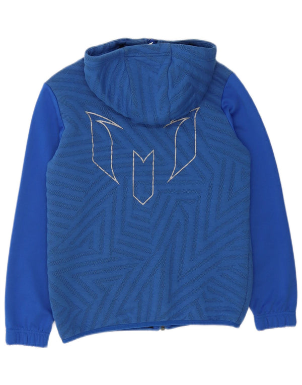 Felpa con cappuccio e zip grafica Adidas da ragazzo MESSI 11-12 anni Blu geometrico