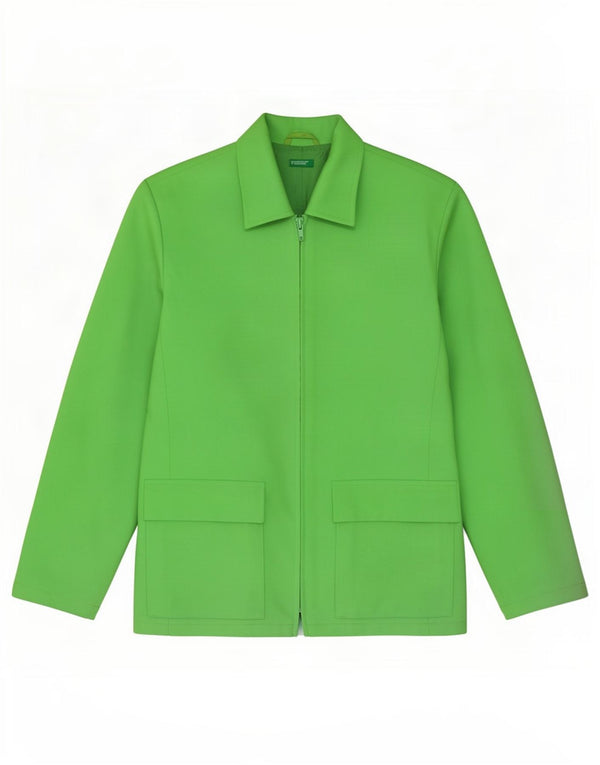 Giacca Blazer Donna Benetton IT 44 Verde Medio Poliestere