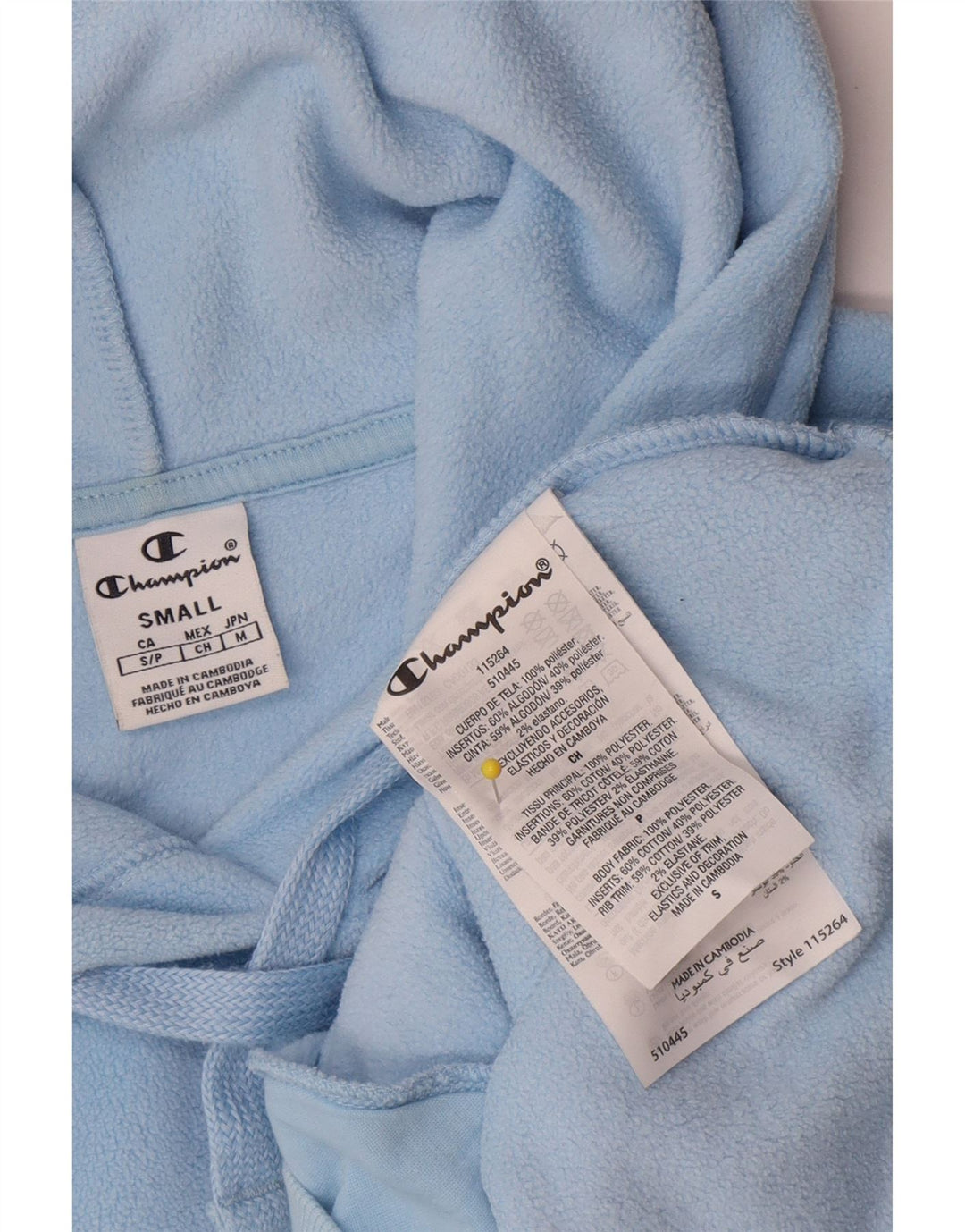 Maglione con cappuccio grafico in pile da uomo Champion piccolo poliestere blu