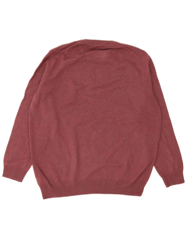 Maglione maglione girocollo da uomo Marks & Spencer XL lana d'agnello bordeaux