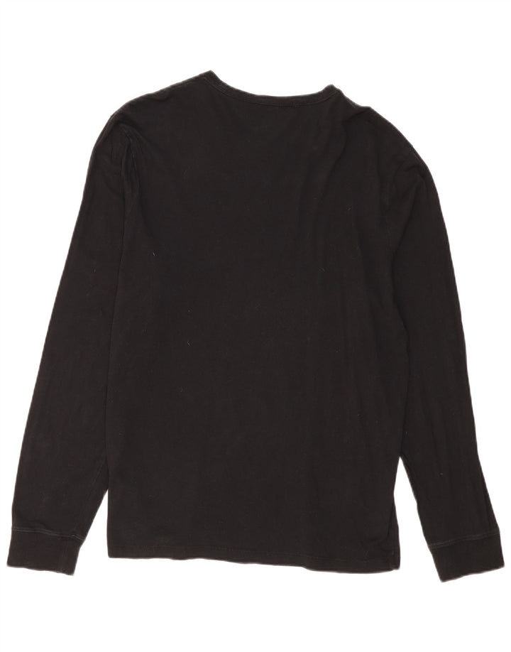 J. CREW Top da donna a maniche lunghe UK 16 grande cotone nero