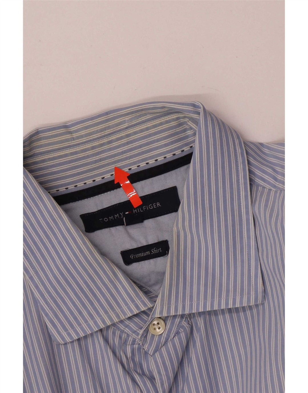 Camicia da uomo Regular Fit Tommy Hilfiger XL in cotone a righe blu