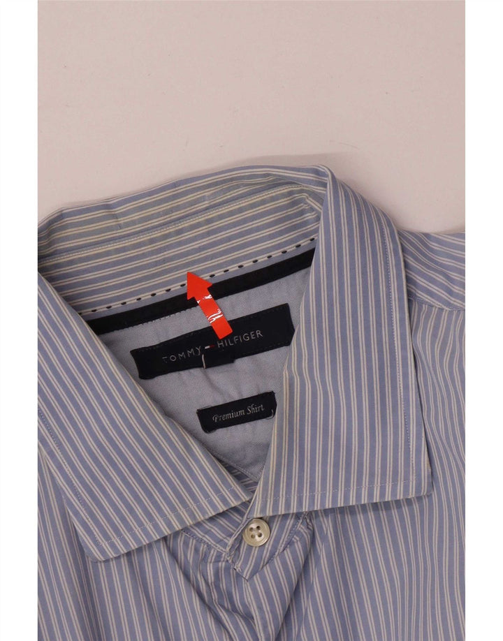 Camicia da uomo Regular Fit Tommy Hilfiger XL in cotone a righe blu