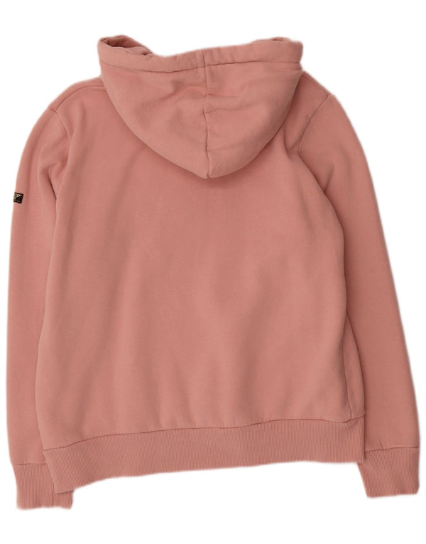 Felpa con cappuccio oversize grafica da donna Superdry UK 16 grande cotone rosa