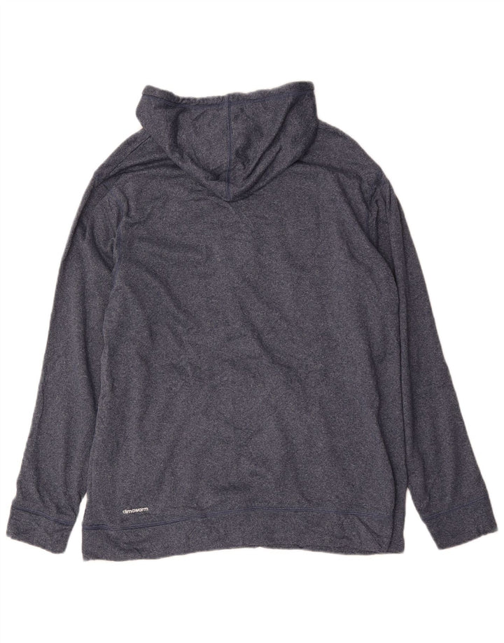 Felpa con cappuccio grafica Adidas Packers da uomo, grande, in poliestere blu