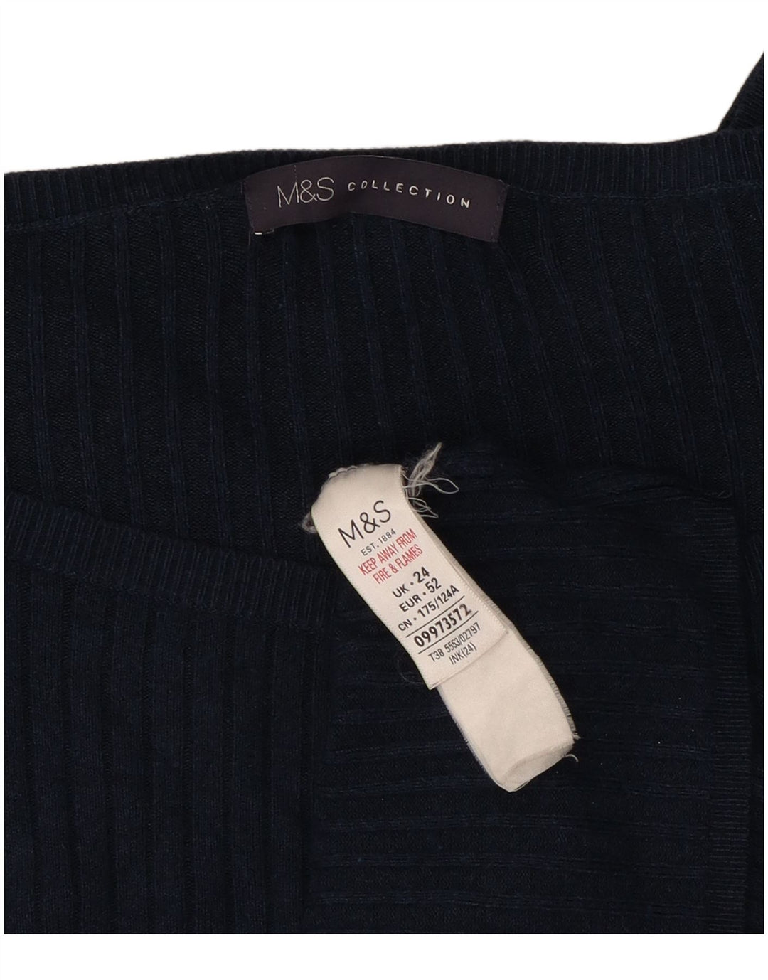 Top manica lunga da donna Marks & Spencer UK 24 4XL viscosa blu navy