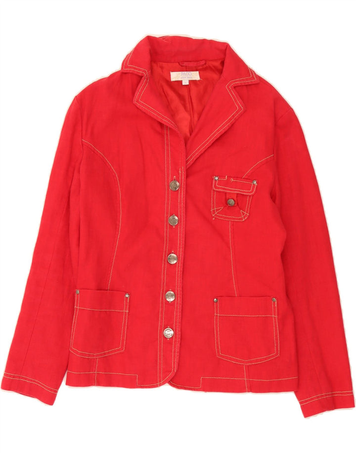 PACO Womens 5 Button Blazer Jacket UK 10 Small Red Linen Vintage Paco and Second-Hand Paco from Messina Hembry 