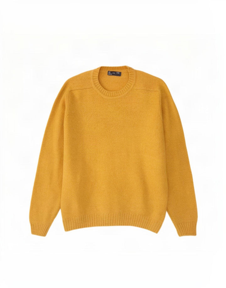 Maglione maglione girocollo da uomo Zara XL in lana gialla