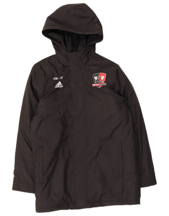 Giacca imbottita con cappuccio Adidas da ragazzo 11-12 anni in poliestere nero