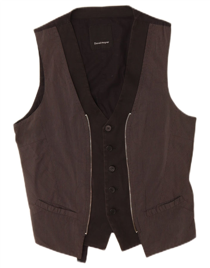 Gilet da donna David Mayer UK 14 Cotone gessato medio nero