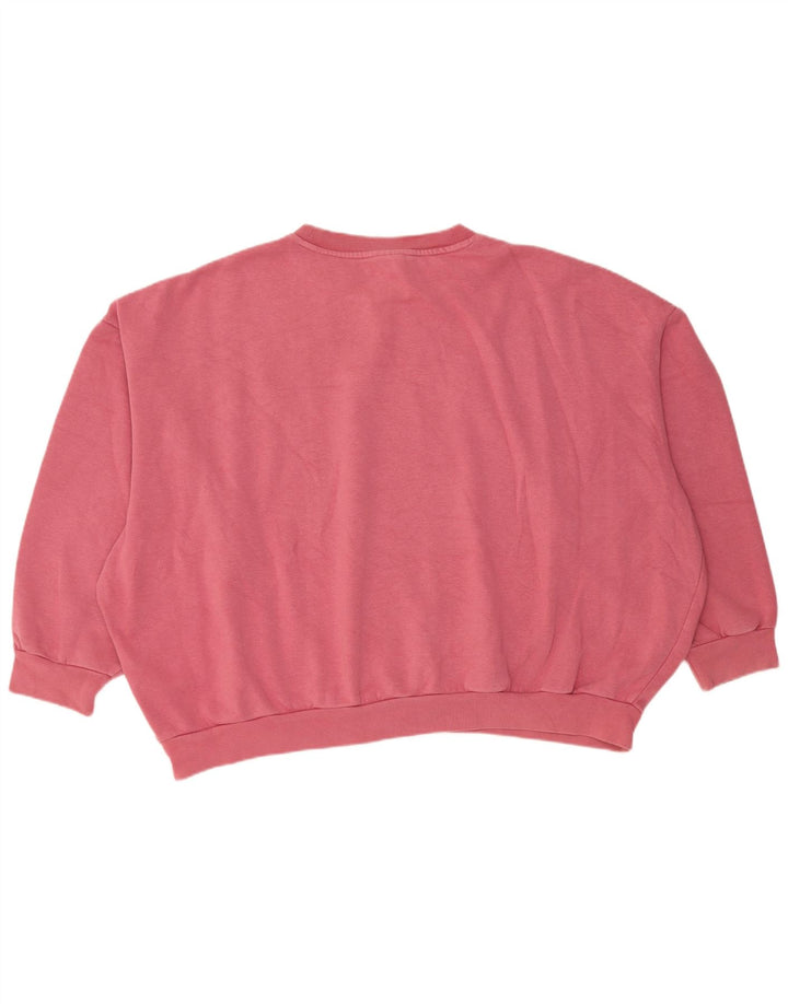 Felpa oversize da donna ADIDAS, maglione UK 12, cotone rosa medio
