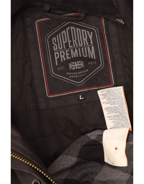 Giacca multiuso da uomo in cotone cerato Superdry UK 40 grande cotone marrone