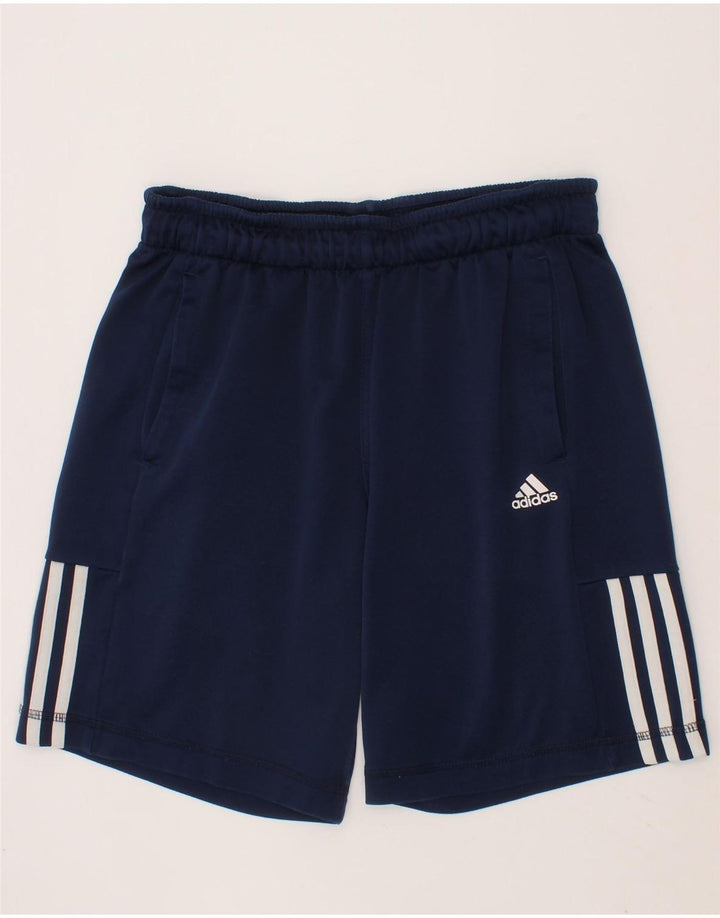 ADIDAS Boys Climalite Sport Shorts 13-14 Years  Navy Blue Polyester Vintage Adidas and Second-Hand Adidas from Messina Hembry 