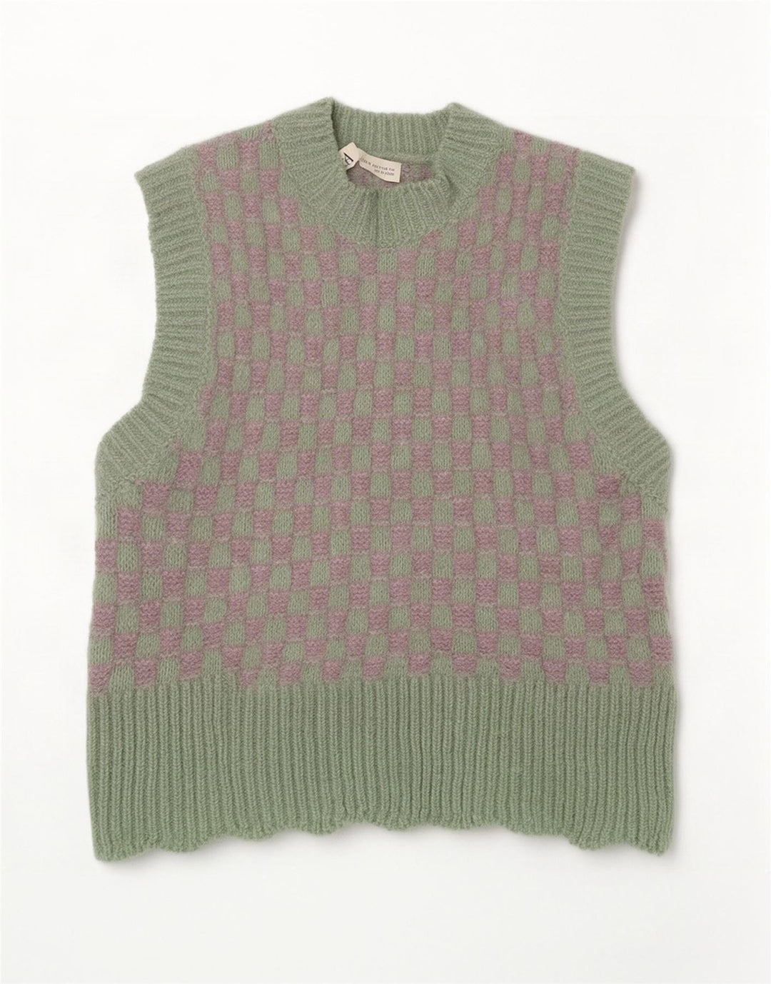 Canotta corta da donna Zara UK 10 piccolo quadretto verde