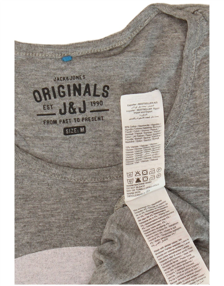 JACK & JONES T-shirt grafica da uomo in cotone mélange grigio medio