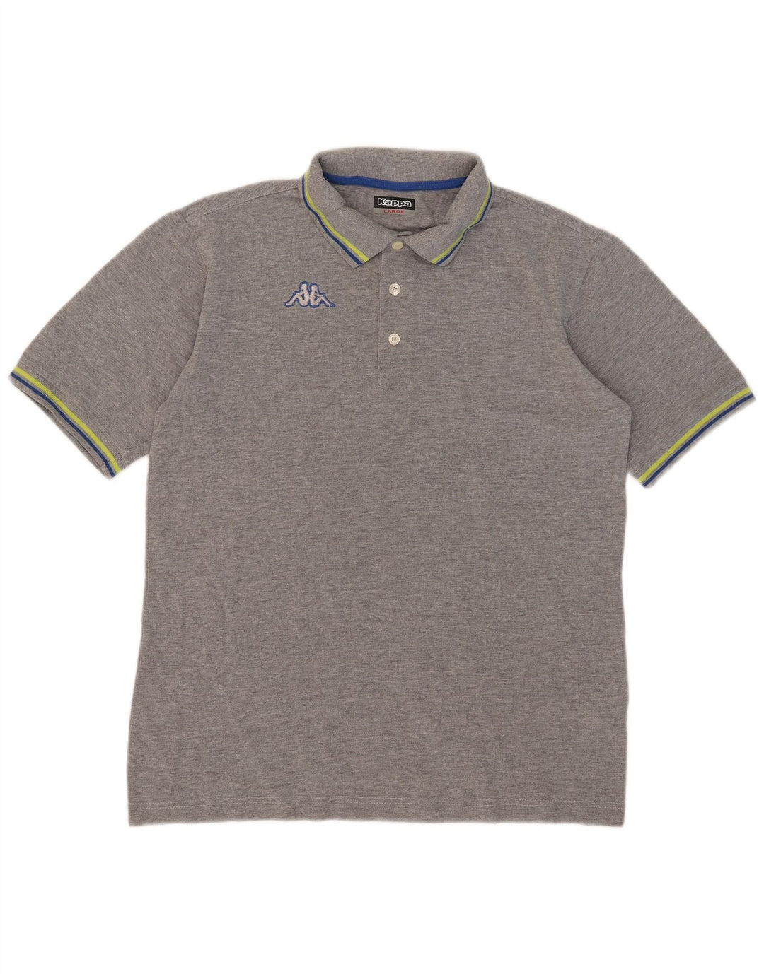 Polo Kappa Uomo Large in Cotone Rigato Grigio