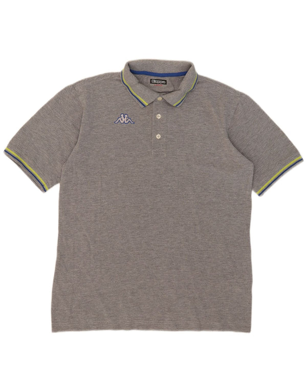 Polo Kappa Uomo Large in Cotone Rigato Grigio