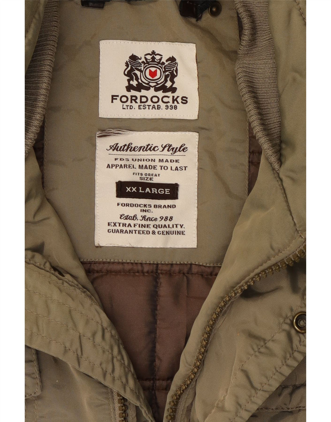 FORDOCKS Giacca utilitaria da uomo UK 44 2XL Poliestere kaki