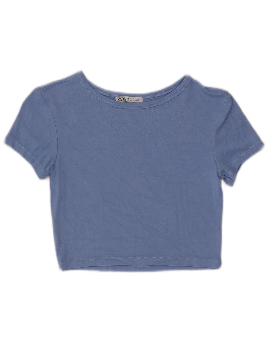 T-shirt corta da donna Zara UK 12 blu medio