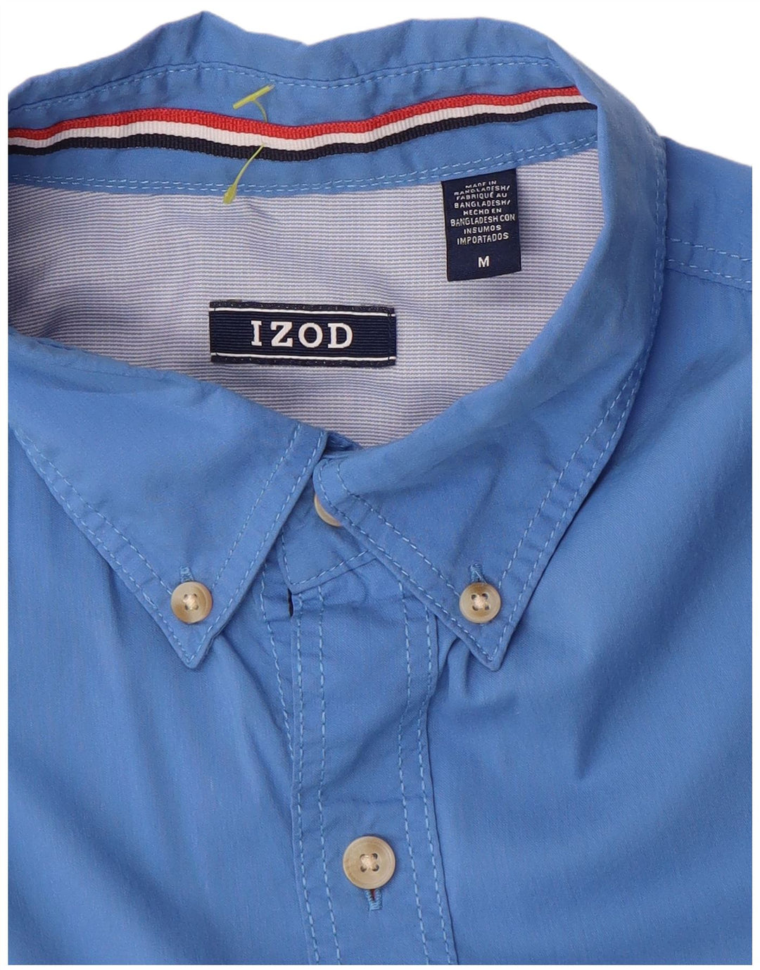 IZOD Mens Short Sleeve Shirt Medium Blue Cotton
