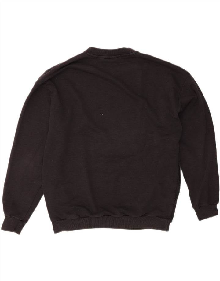 ADIDAS Womens Graphic Sweatshirt Jumper UK 12 Medium Black Cotton