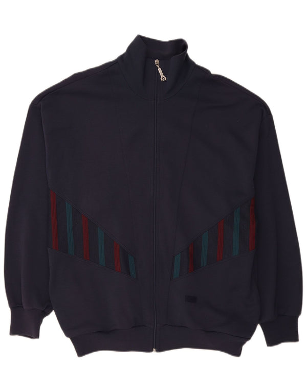 Giacca da tuta da uomo Schneider di grandi dimensioni in poliacrilico geometrico blu navy