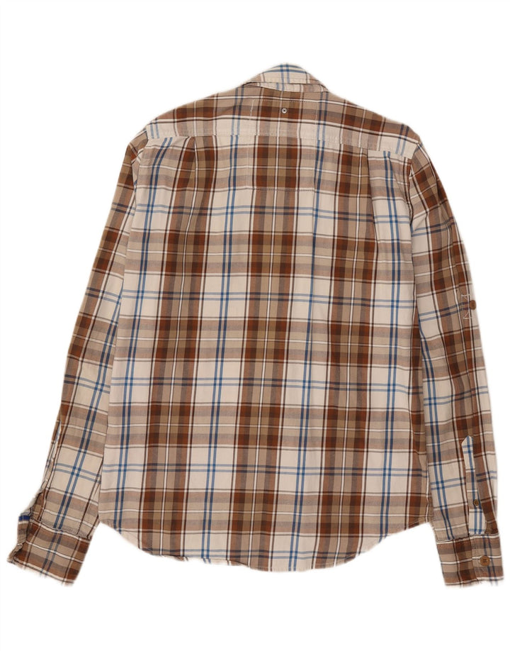 Camicia da uomo in flanella Superdry, cotone a quadri beige grande