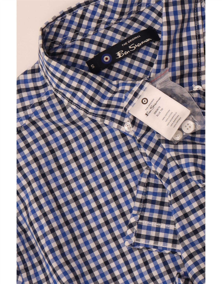 Camicia da uomo Ben Sherman piccola in cotone a quadretti blu navy