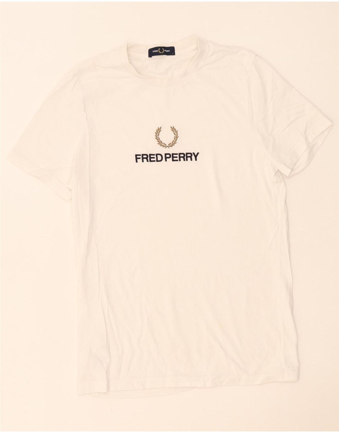 T-shirt grafica da uomo Fred Perry Top piccola in cotone bianco