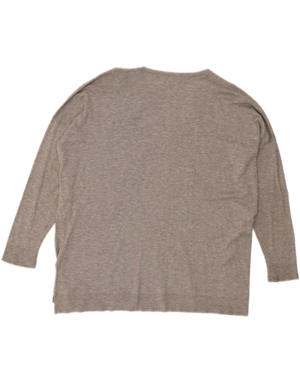 Polo Ralph Lauren Maglione oversize da donna con scollo a V UK 16 Large Grigio