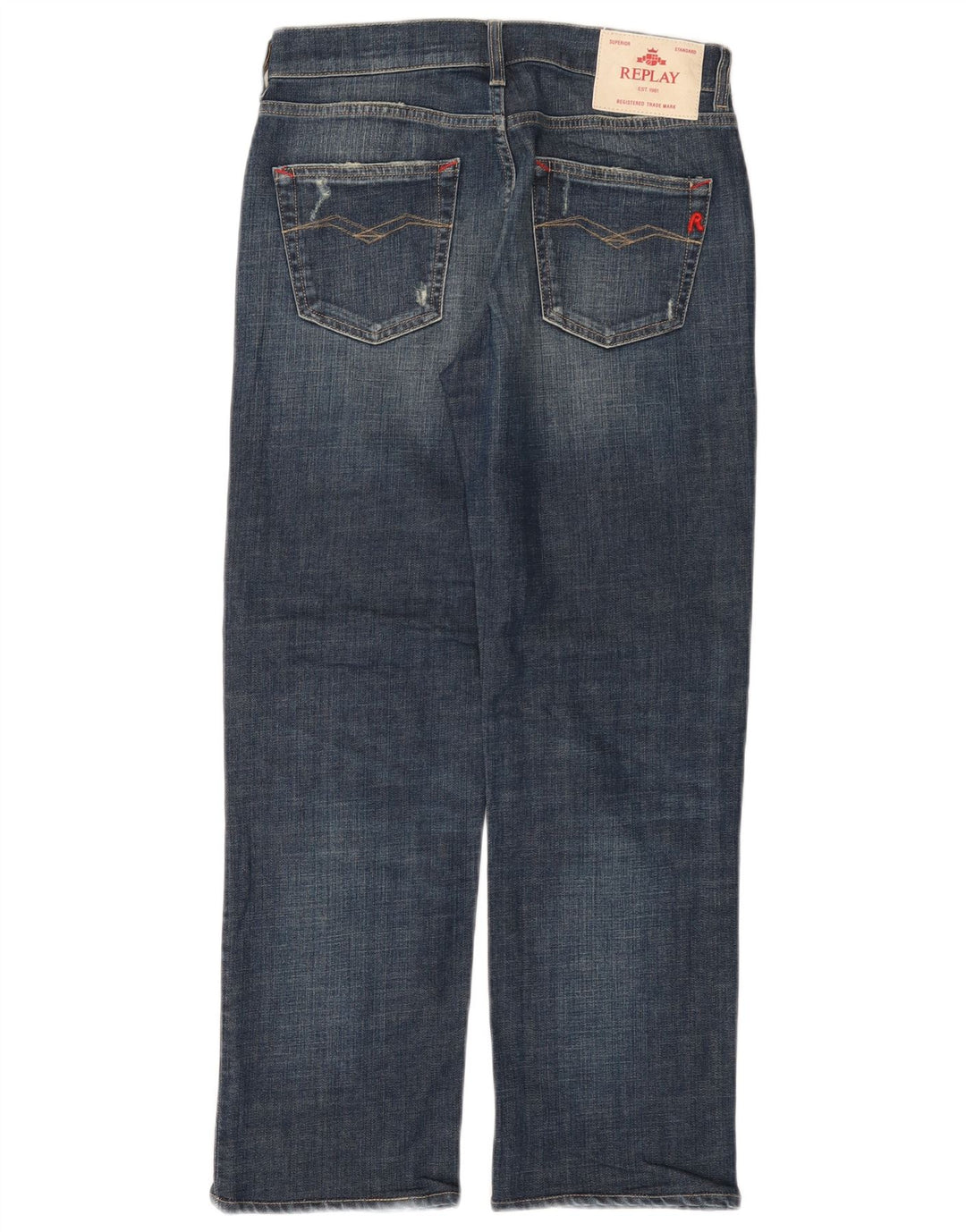 REPLAY Jeans dritti da donna W26 L27 cotone blu navy