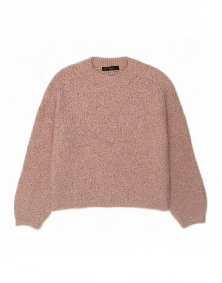 Maglione maglione girocollo oversize da donna Marks & Spencer UK 14 Rosa medio