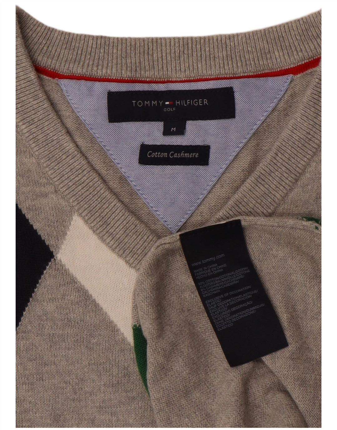 TOMMY HILFIGER Canottiera da uomo Canotta Grigio medio Argyle/Diamond Cotton