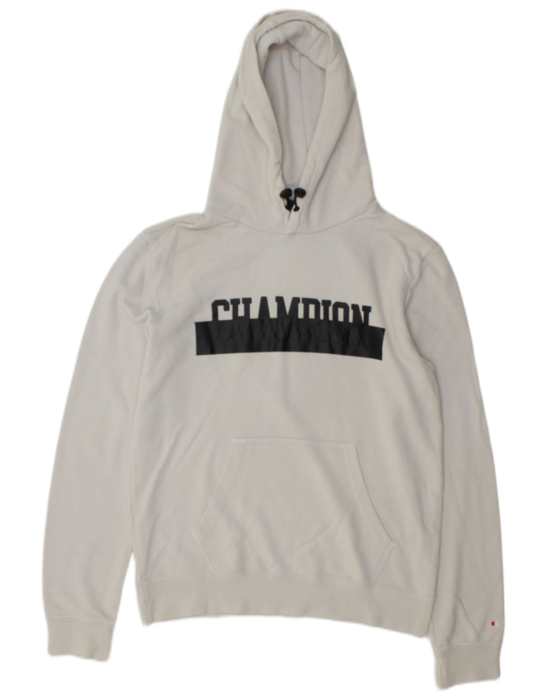Maglione con cappuccio grafico da uomo Champion in cotone bianco medio