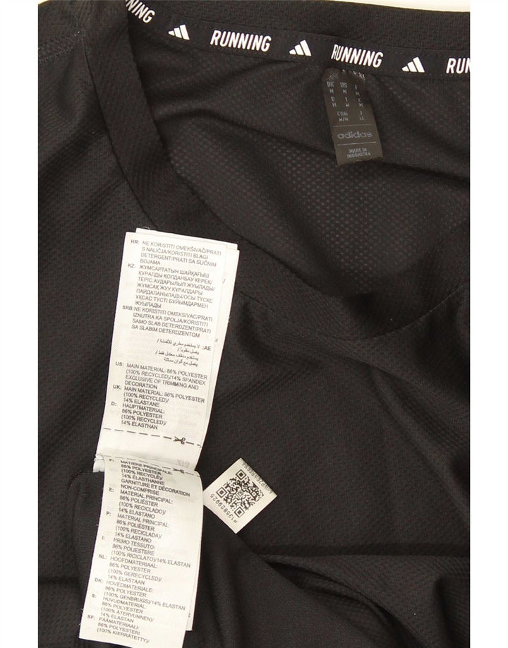 T-shirt da uomo Adidas Top media nera in poliestere