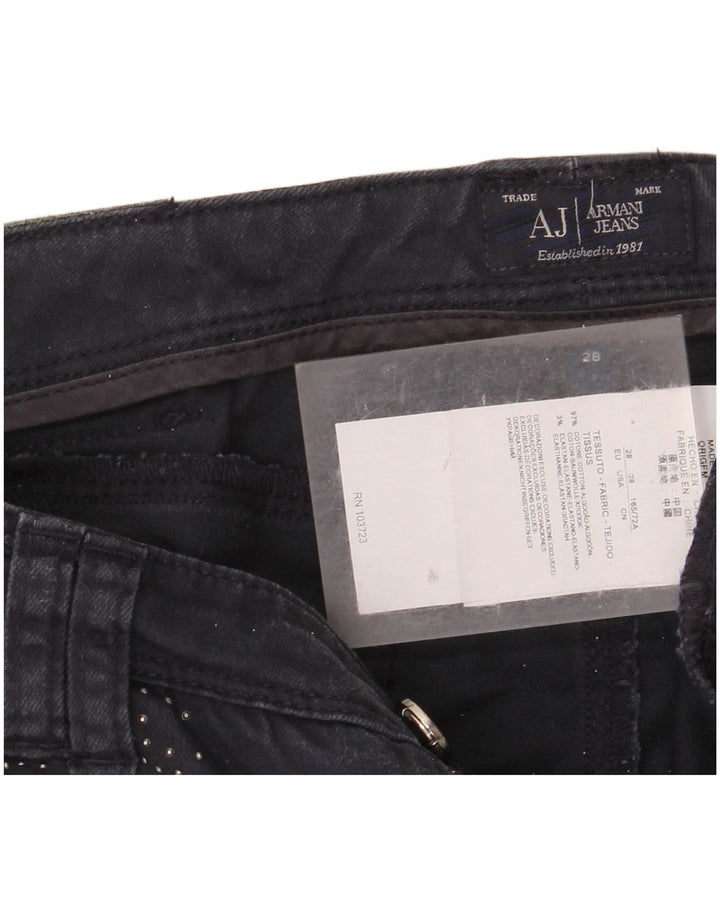 Jeans skinny da donna ARMANI W28 L30 cotone blu navy