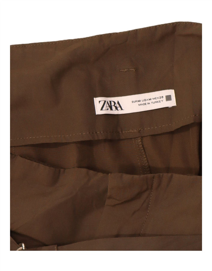 Pantaloni cargo con pegging da donna Zara medi W28 L26 poliestere kaki