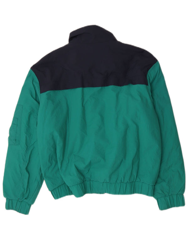 Tommy Hilfiger Mens Padded Bomber Jacket UK 36 Small Green Colourblock
