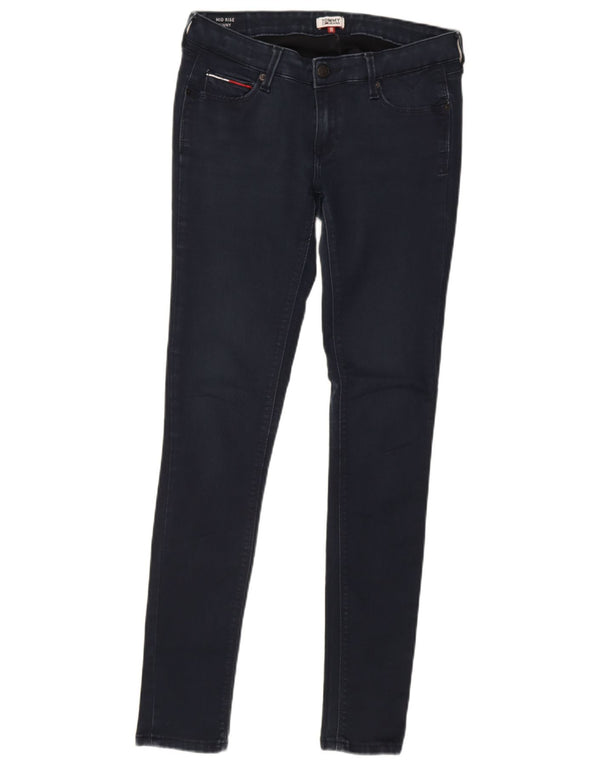 Jeans skinny a vita media da donna Tommy Hilfiger W30 L34 cotone blu navy