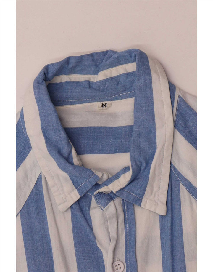 Camicia vintage da uomo a righe blu medio
