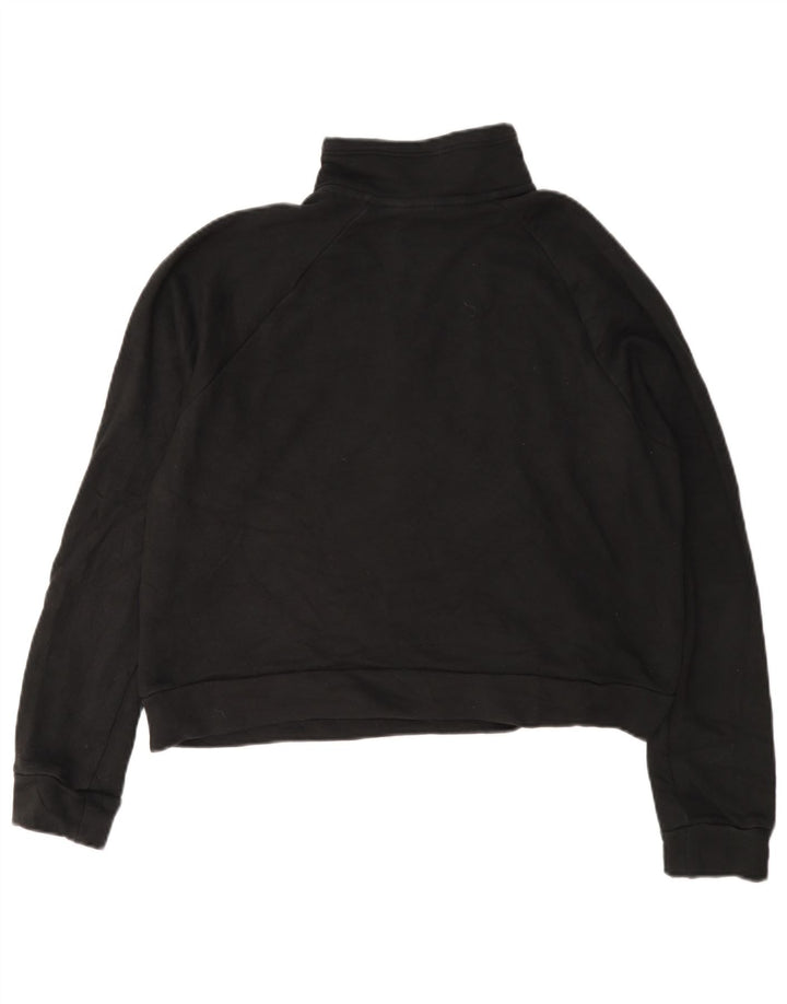 Felpa da donna con collo con zip e grafica corta Puma, taglia UK 14, media, nera