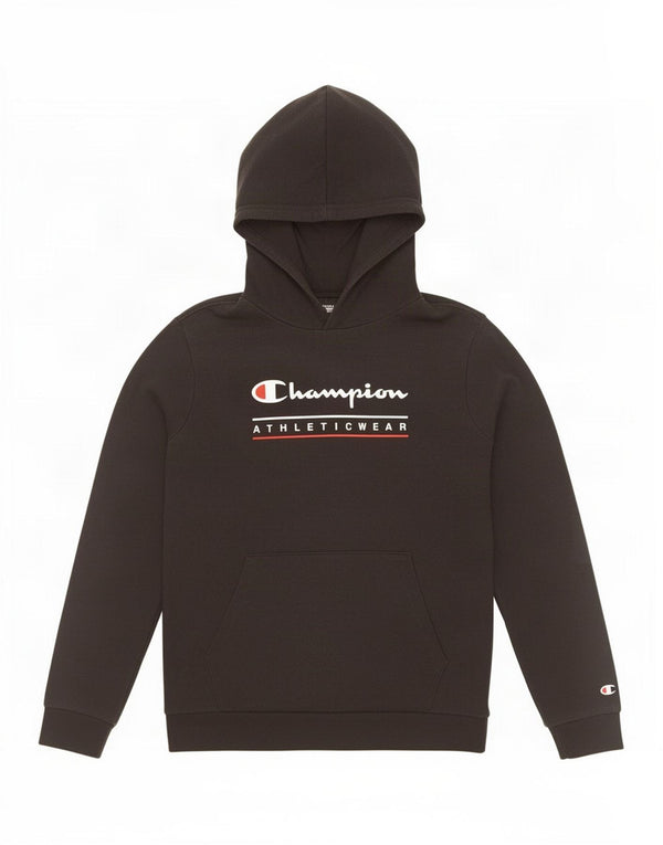 Champion Boys Graphic Hoodie Jumper 13-14 Years XL Black Cotton