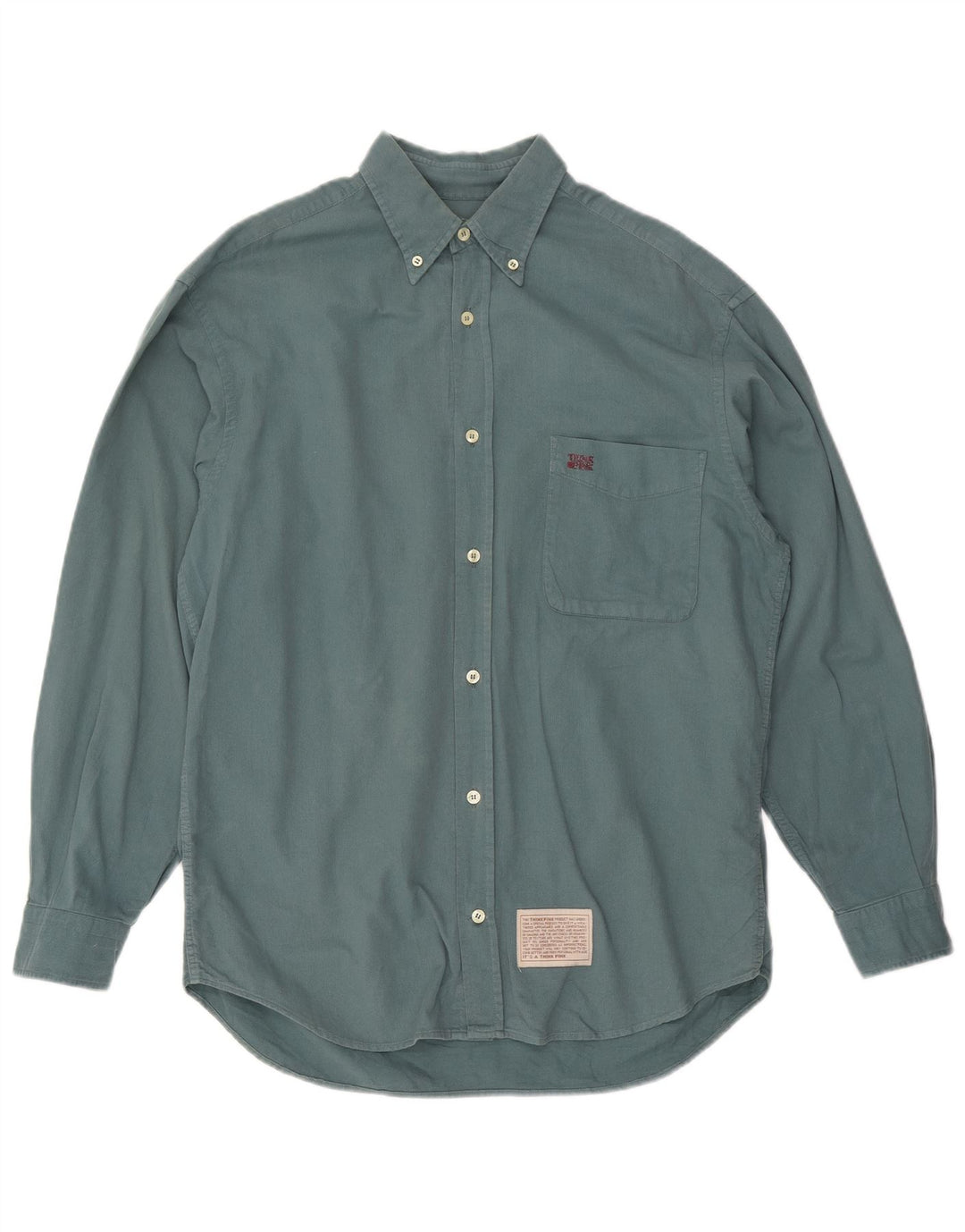 THINK PINK Camicia da uomo taglia 39 15 1/2 cotone verde medio