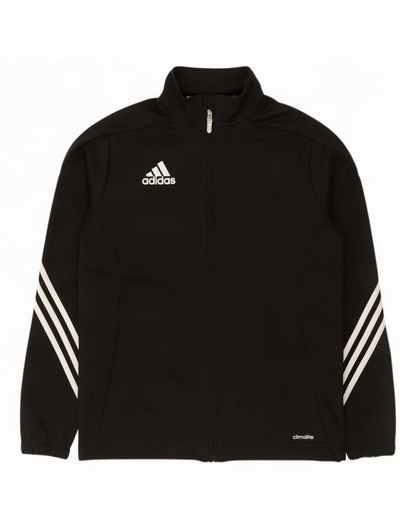 Giacca superiore della tuta Adidas Climalite da ragazzo 13-14 anni in poliestere nero