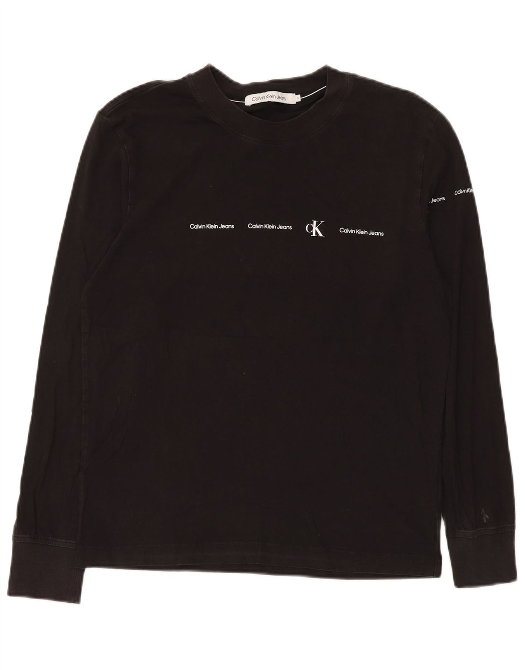 Calvin Klein Jeans Top grafico da uomo manica lunga piccolo cotone nero