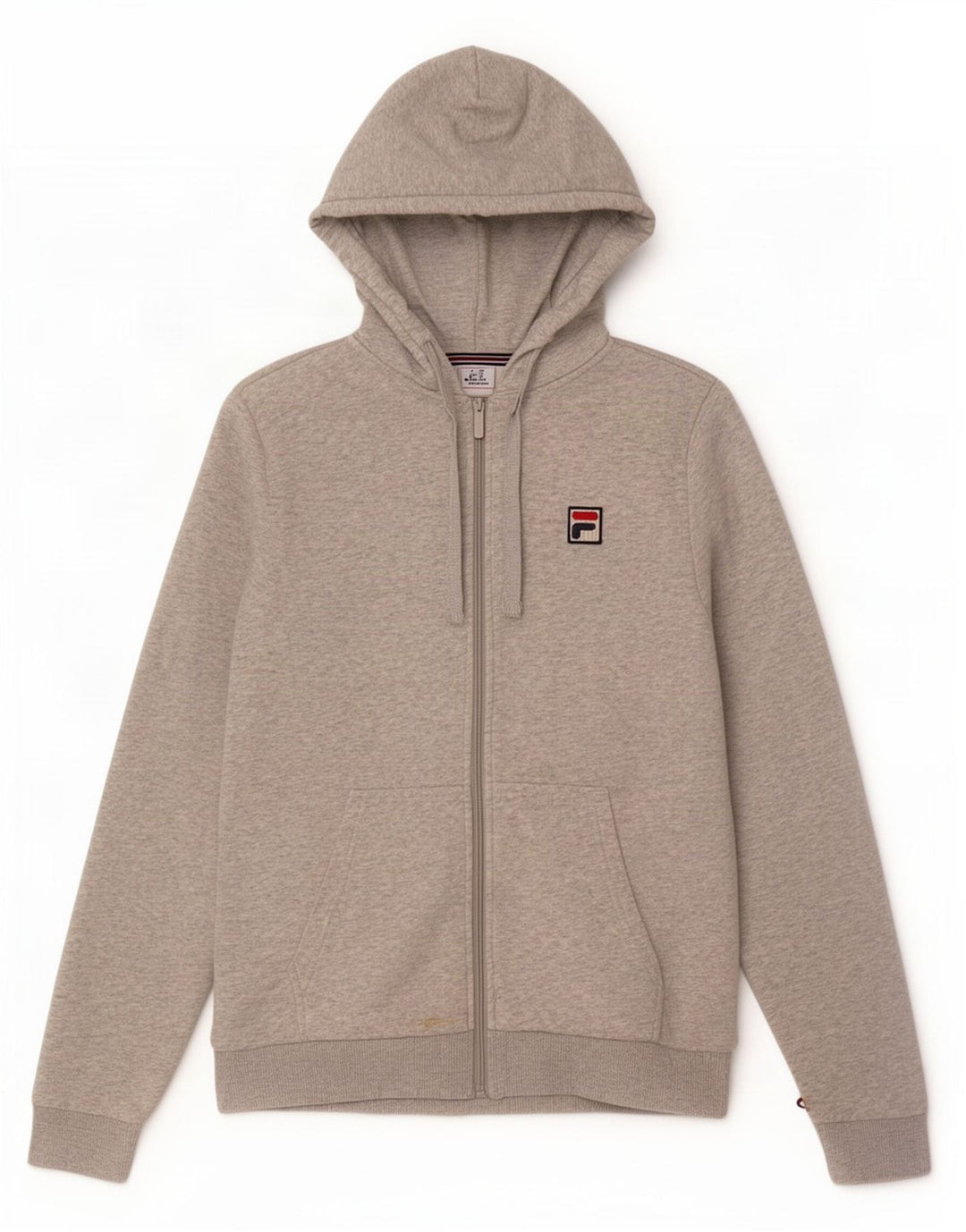 Felpa con cappuccio e zip da uomo Fila XS in cotone grigio